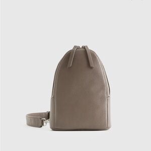 Quince Taupe Leather Shoulder Bag